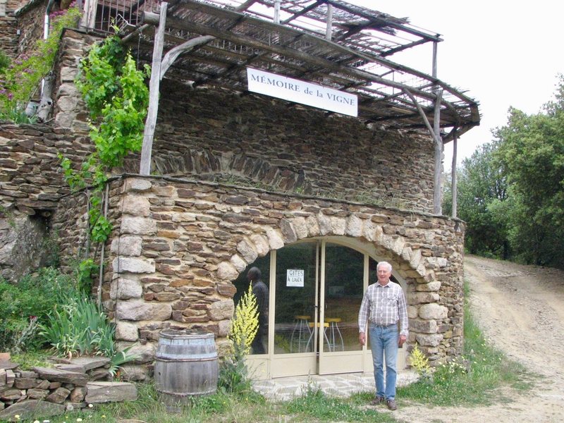A sign for the Association hangs at Garnier's home.