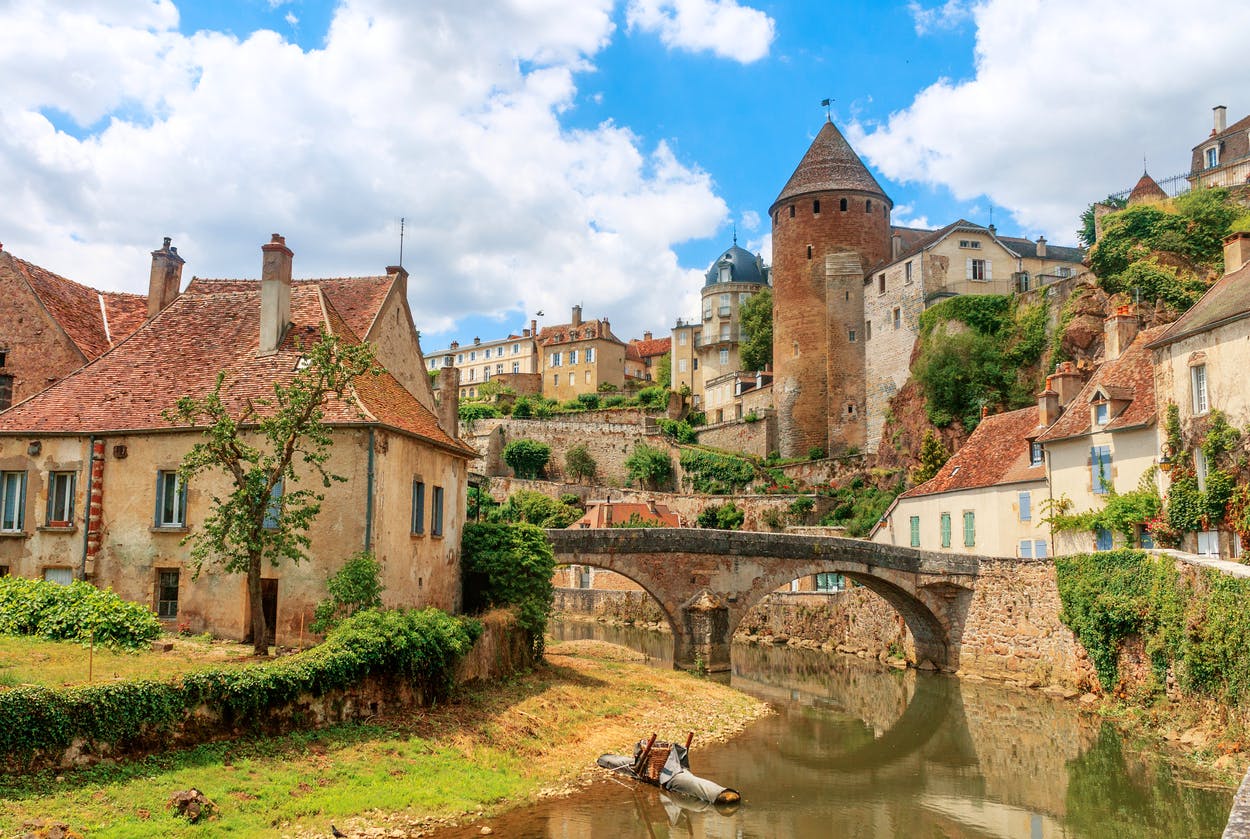 The medieval town of Semur en Auxois, Burgundy
