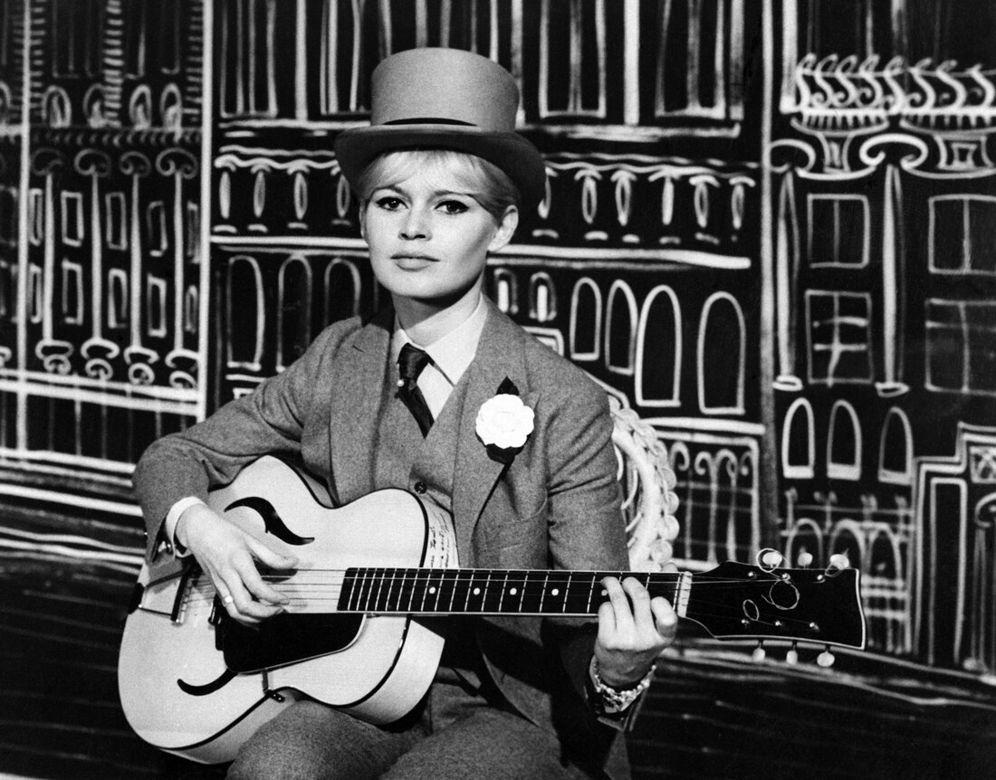 Bardot during a rehearsal of the TV program Bonne année Brigitte in which Bardot performed songs to ring in the new year in 1962.